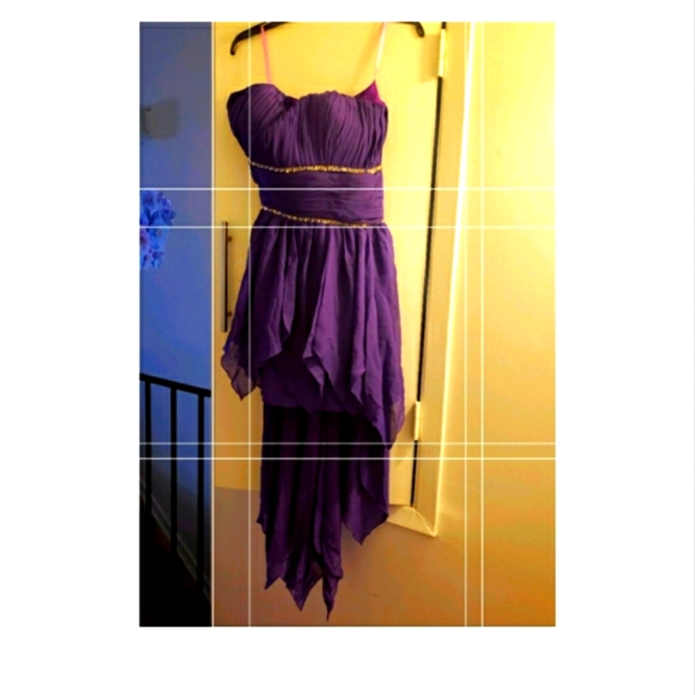 Beautiful strapless dress purple with silver sequin. Still new😍